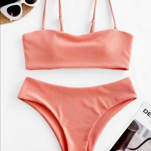 Zaful Strapless High Waisted Bikini Set (New)